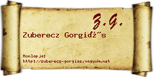 Zuberecz Gorgiás névjegykártya